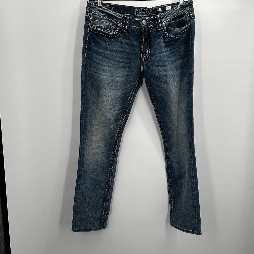 Miss Me Jeans Womens 30 Blue Sunny Skinny Stretch Low rise Cow Girl Rodeo